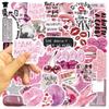 50 Stück Cartoon Pinke Y2K Graffiti Aufkleber Gitarre Notizbuch Gepäck DIY Wasserdichte Schreibwaren Stifthalter Dekorationsaufkleber