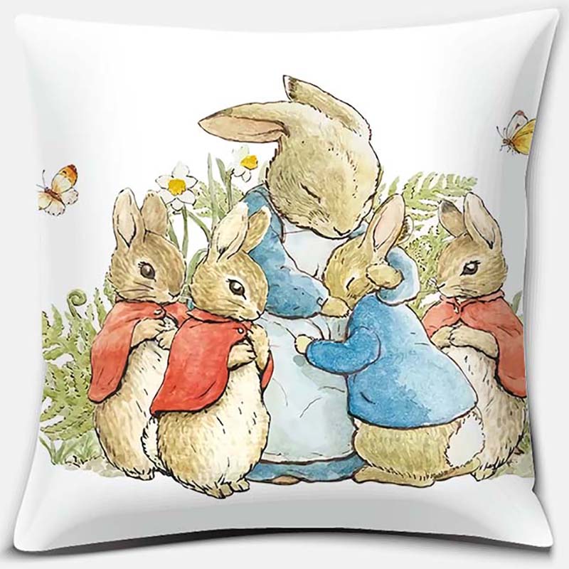 Cute Cartoon Rabbit Printing Series Pattern Pillowcase Square Pillowcase Home Office Decoration Pillowcase