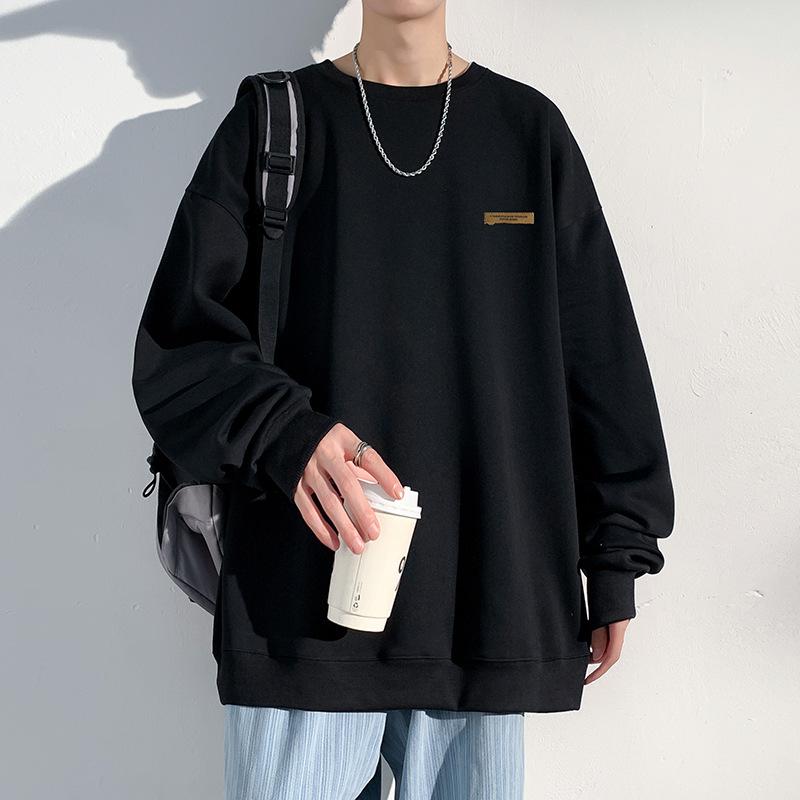 Pullover Herren Frühling und Herbst Herren Sportlich Lässig Langarm Überzieher Locker Rundhals Jacke Paar Pullover Herren