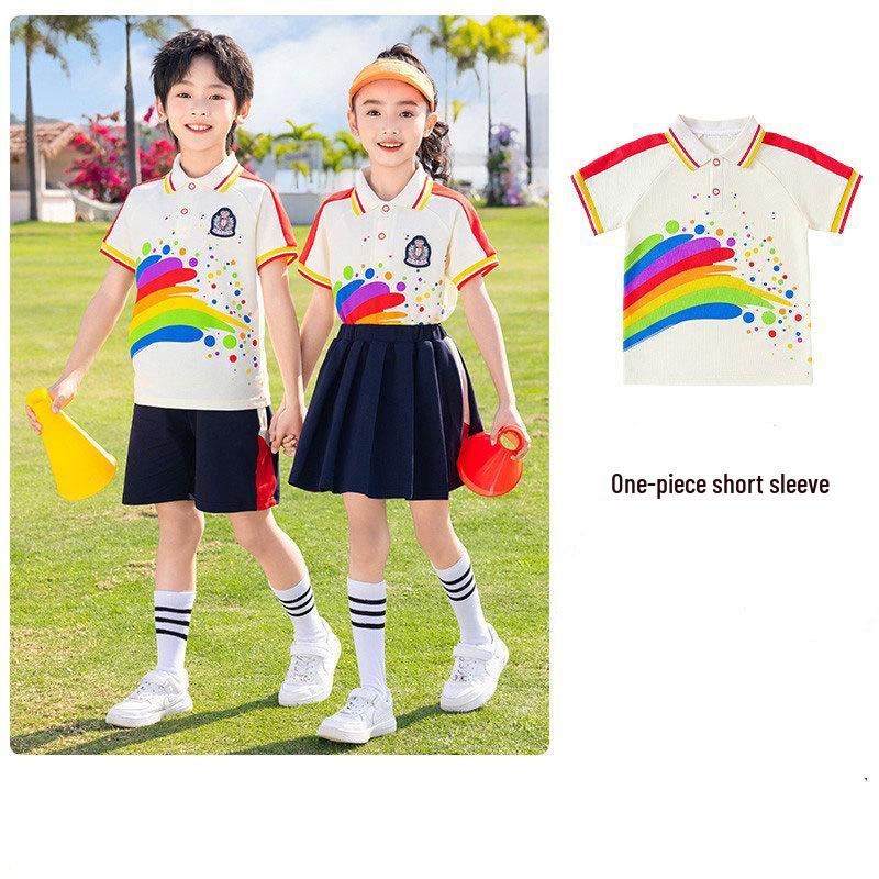 2025 Neuer Stil Buntes Akademisches Kinder Sommer Sportuniform Set
