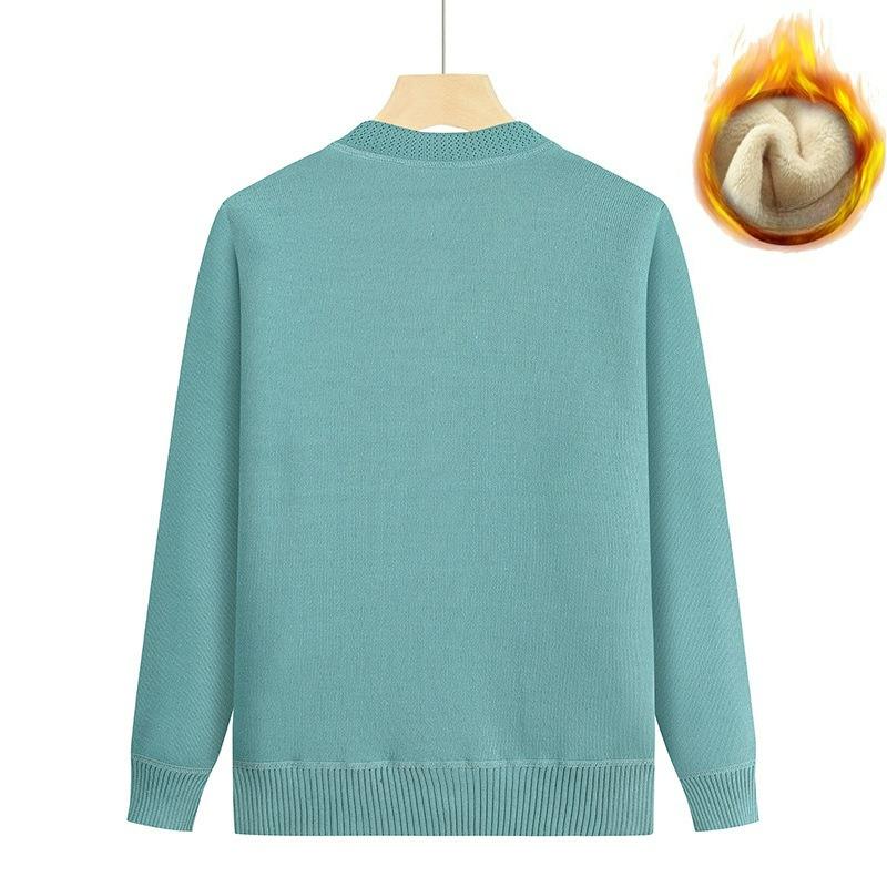 Maglione Girocollo Donna Velluto Plus Cardigan Spesso a Maglia Abbigliamento Giacca Autunno e Inverno