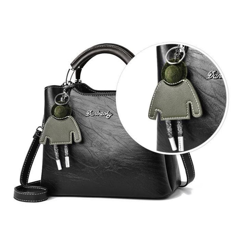 Upscale Women's Handbag with Pendant Temperament Retro Versatile Shoulder Messenger Bag Large Capacity Commuting Shoulder Bag