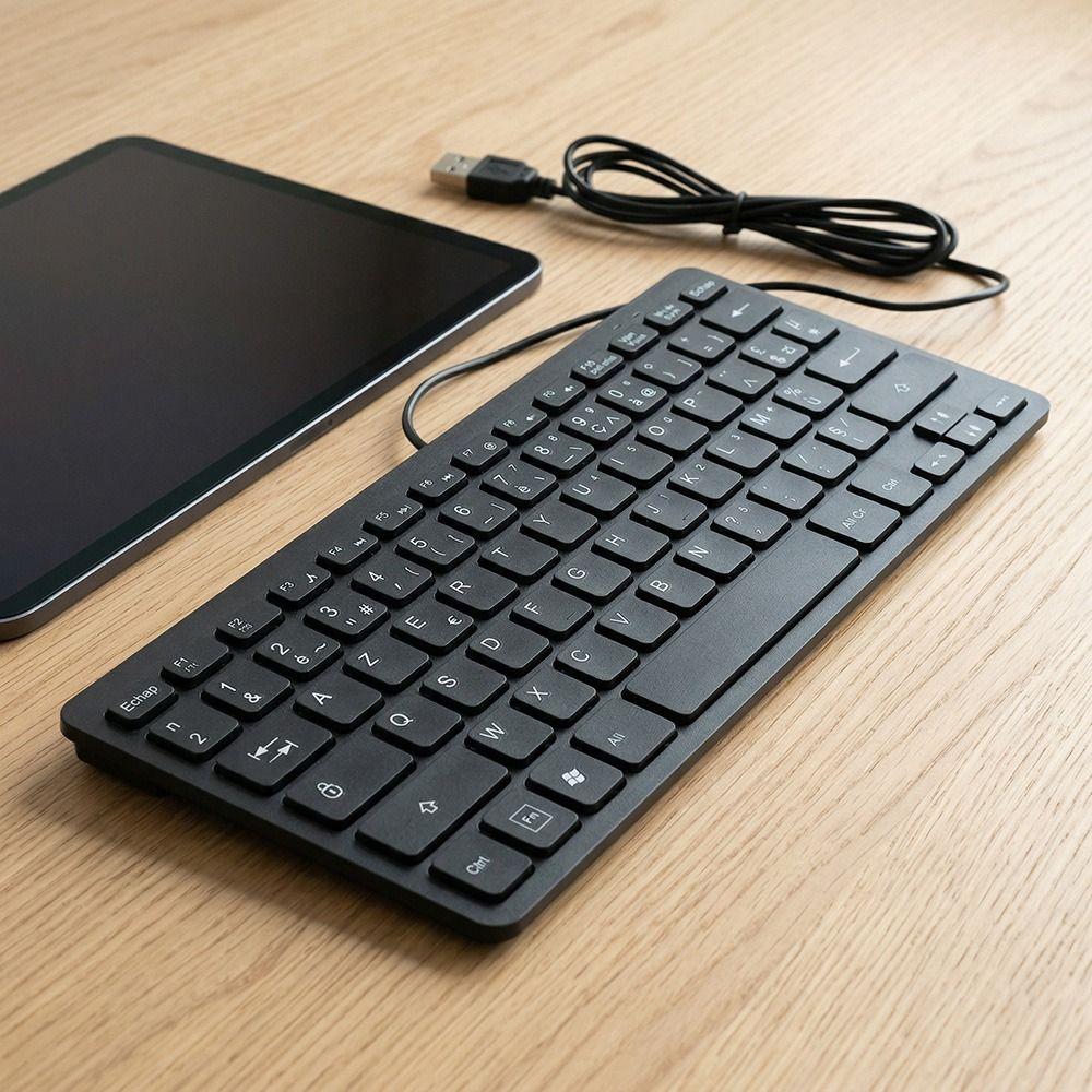Durable 78 Keys Language Keyboard Splash Proof Plug and Play Ultra Thin Keyboard Compact Keyboard Desktop