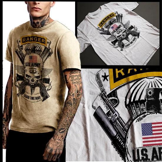 Army Ranger T-Shirt US Flag Veterans Day Sua Sponte Special Forces Paratrooper S