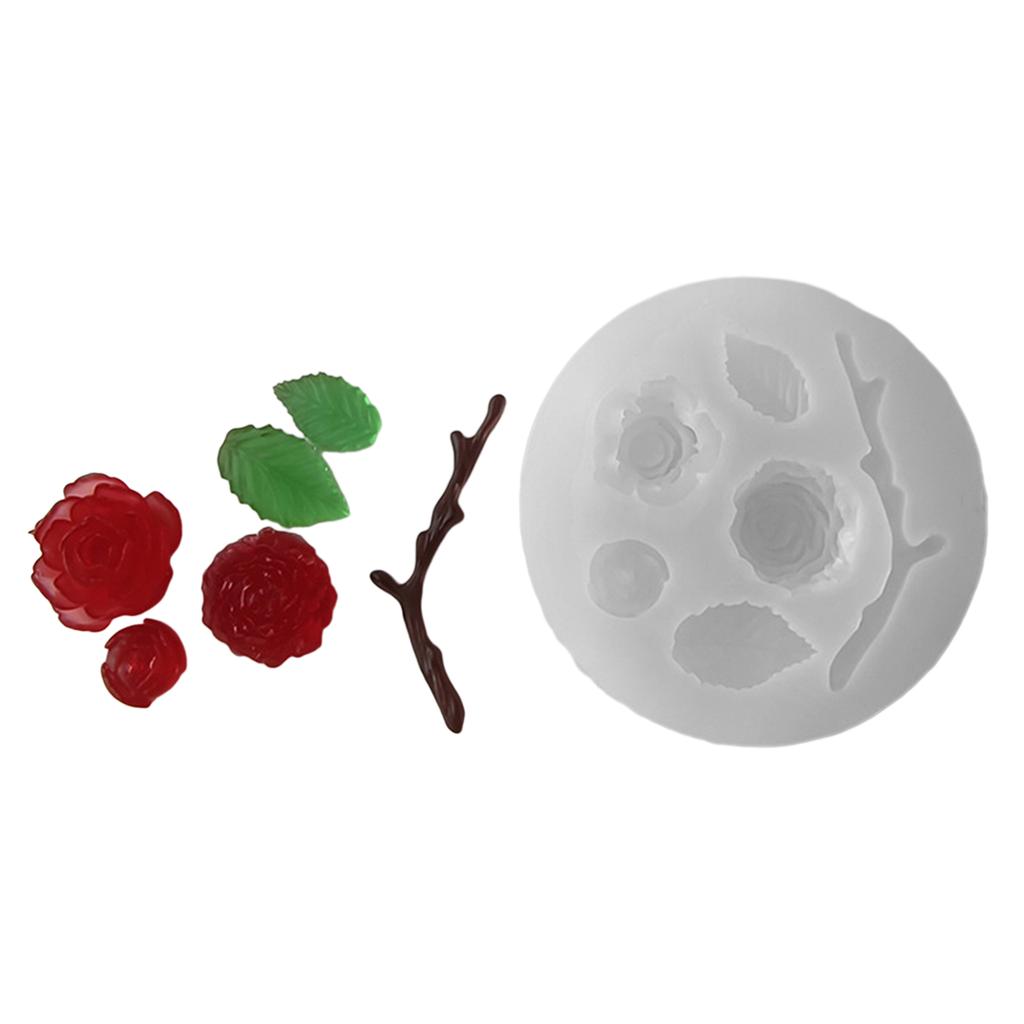 Diy Handmade Products Rose Flower Ornament Silicone Mold Scented Gypsum Ornaments Drop Glue Resin Mold for Decoration