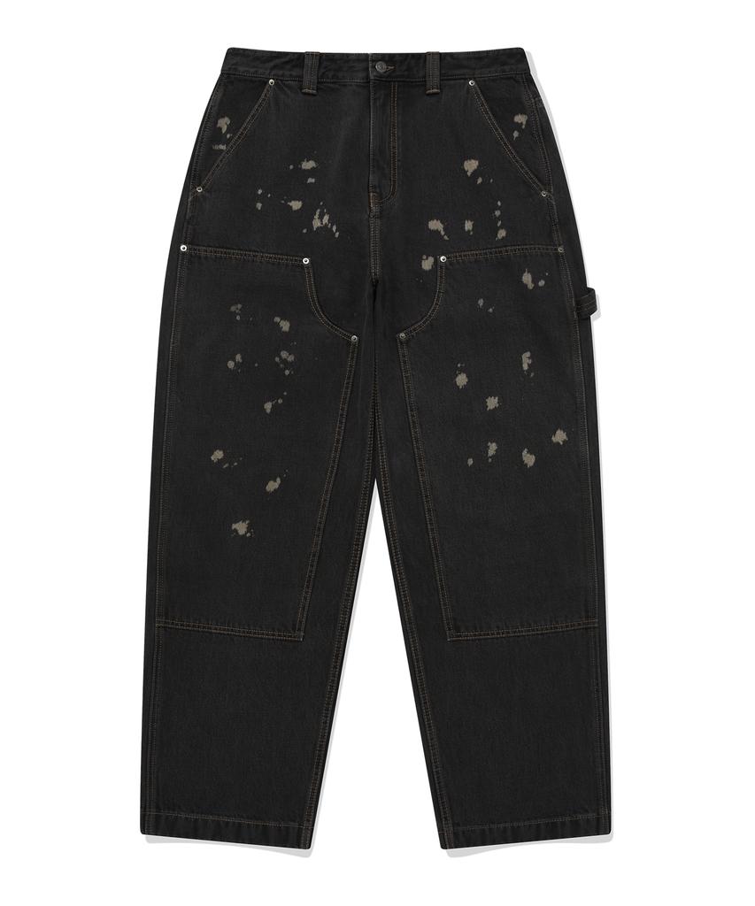 COVERNAT Denim Wide Double Knee Pants Black
