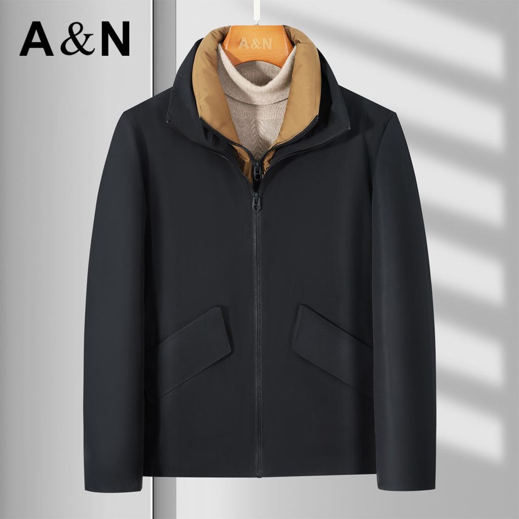 Warm Goose Down Jacket for Men, Short Winter Windproof Down Jacket