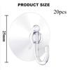 5/10/20pcsProfessional Transparent Suction Cup Plastic Hook for Bathroom and Kitchen Tiles