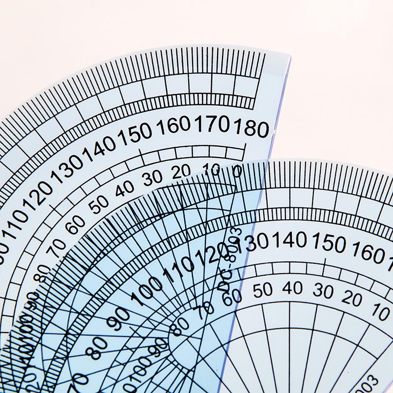10cm Semicircle Plastic Protractor Ruler 8003 for Students