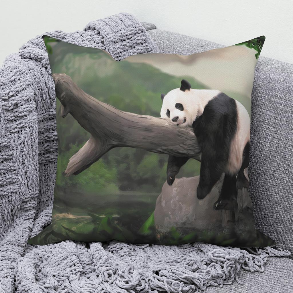 Cute Panda Animal Pattern Cushion Cover for Home Living Room Sofa Bedroom Decoration Square Pillow Cover