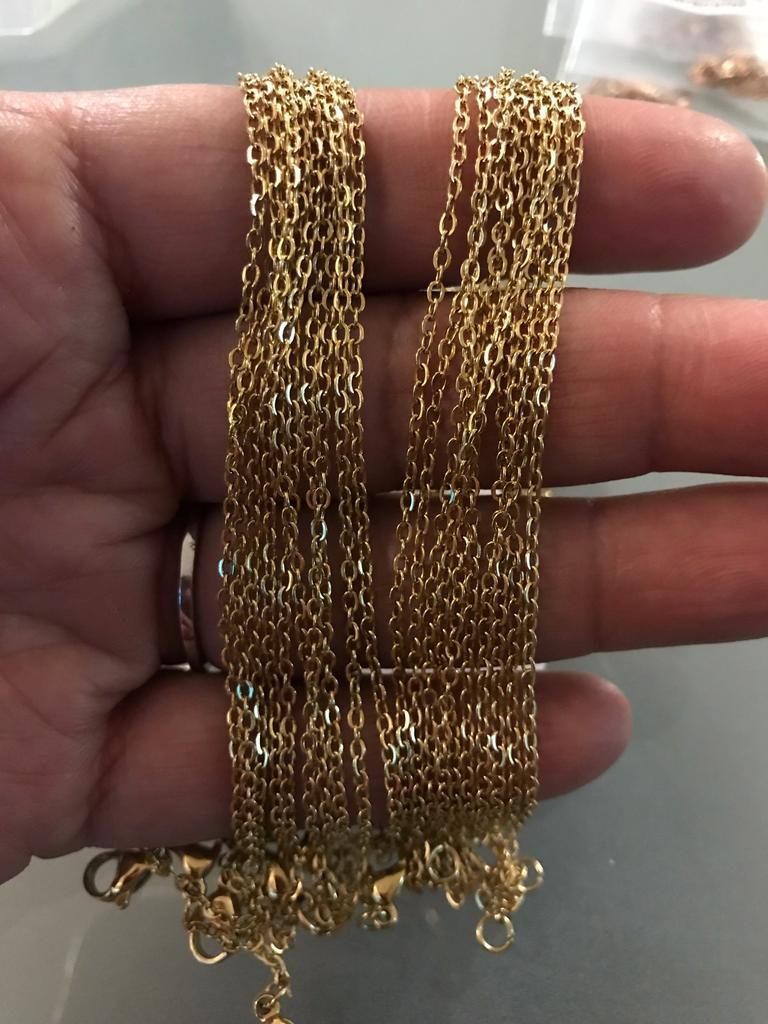 Stainless Steel Chains DIY Jewelry Making O-Chain Necklace 10pcs/Lots 1.5/2MM Woman Accessories Choker 18K Golden