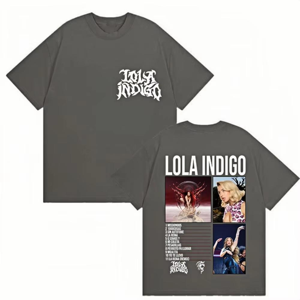 

Singer Lola Indigo Album Tour 2026 Graphic Print TShirt Unisex Harajuku Y2K Aesthetic Trend Cotton TShirt Streetwear M