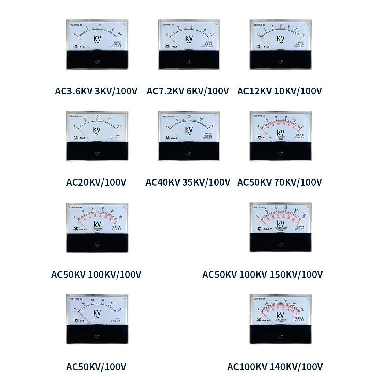 44l1 100V Input Analog AC Voltmeter High Voltage Meter 3KV 6kV 10kV 20kV 50kV 70kv 100kV Cannot Directly Use 80 * 100mm Multi Ra
