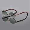 Vintage Oval Sunglasses Men Fashion Retro Metal Rim Gradient Casual Shades Women Trendy Luxury Brand Design Sun Glasses