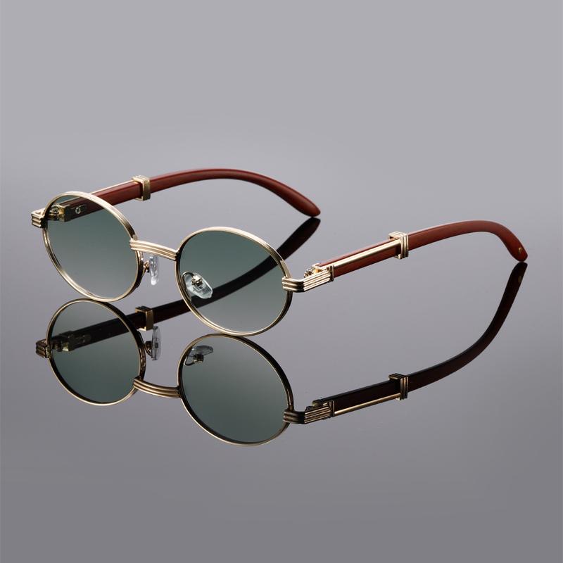 Vintage Oval Sunglasses Men Fashion Retro Metal Rim Gradient Casual Shades Women Trendy Luxury Brand Design Sun Glasses