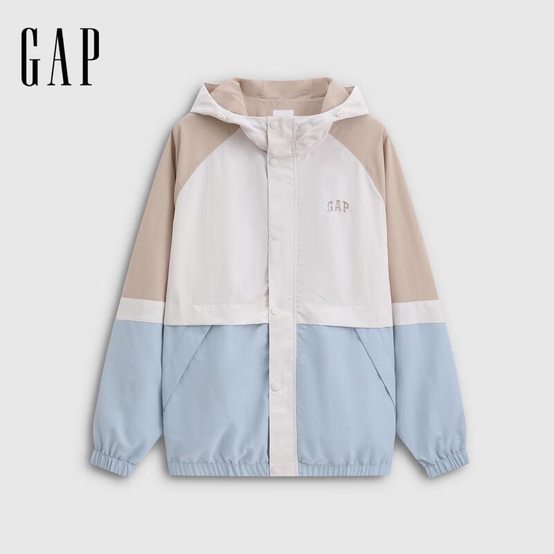 GAP Unisex Logo Embroidered Loose Hooded Jacket