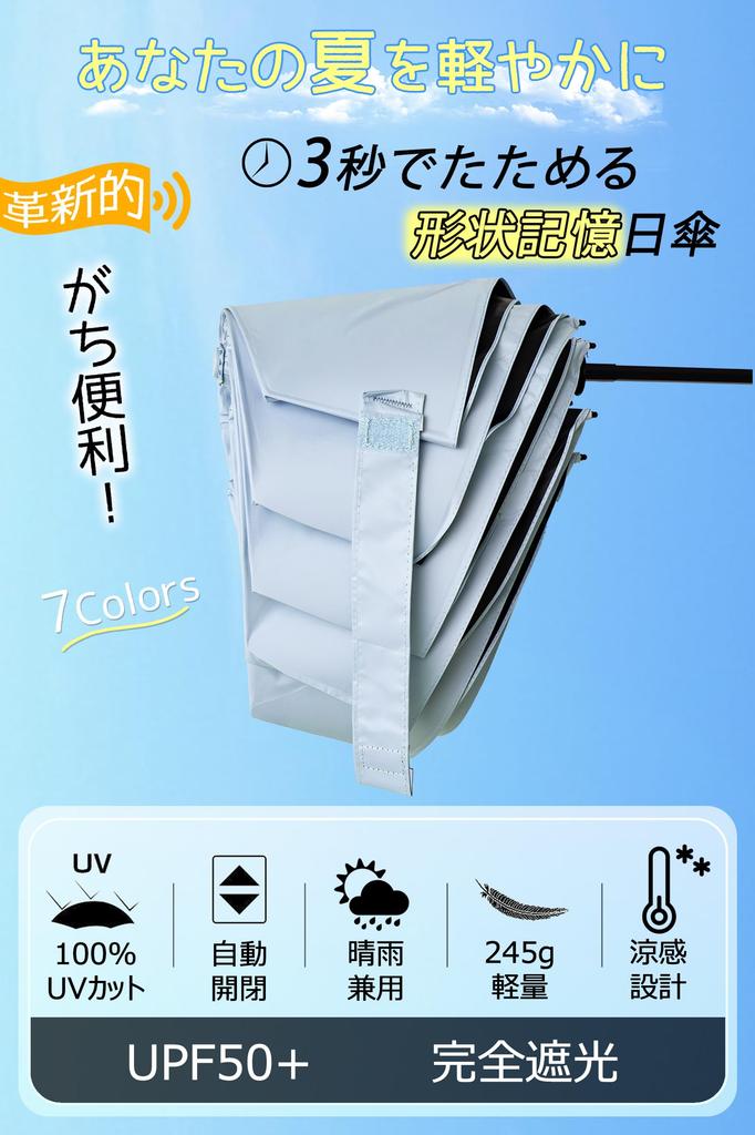 Folds up neatly in 3 folding UV light automatic opening and suitable for both sunny and rainy provides sun UV and is portable for men and women