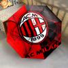 1 PC Automatic Folding Umbrella - AC Milan Pattern, Portable & Foldable Design with 8 Ribs, Christmas Birthday Gifts