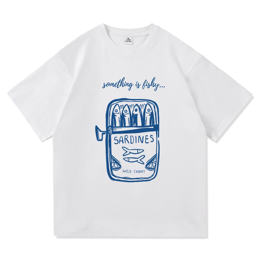 Sardine TShirt Fashion Men/women Clothing Retro Harajuku High Quality Clothes Sea Ocean Fisherman Tops Vintage Cotton TShirts