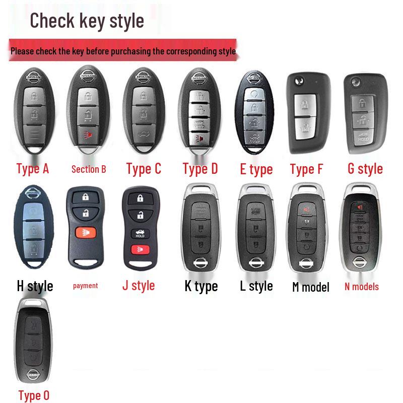 Nissan Key Cover: Compatible with Sylphy, Qashqai, X-Trail, Teana, Bluebird, Murano, Terra, Tiida Models