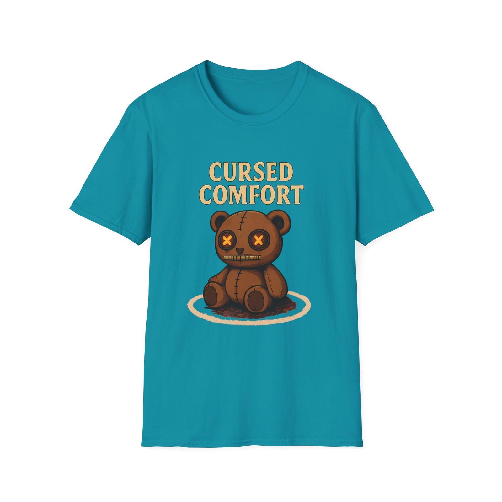 Unisex Softstyle T-Shirt Mens Womens Tees Top Cursed Comfort Funny Plush Horror Glitter Halloween XL