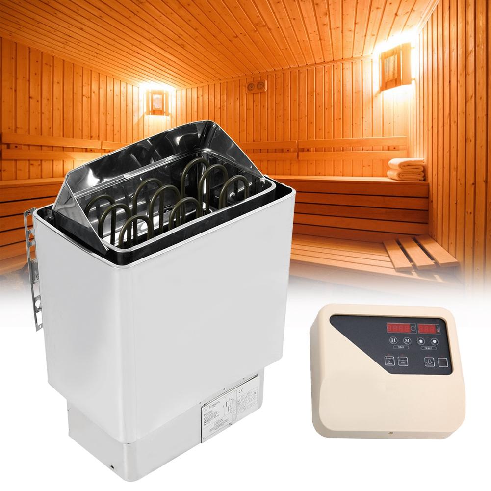 Sauna Heater 220V 4.5KW, Stainless Steel Electric Sauna Stove with Digital Controller, Steam Bath Saunas Heater for Hotel Hotel Spa Steam