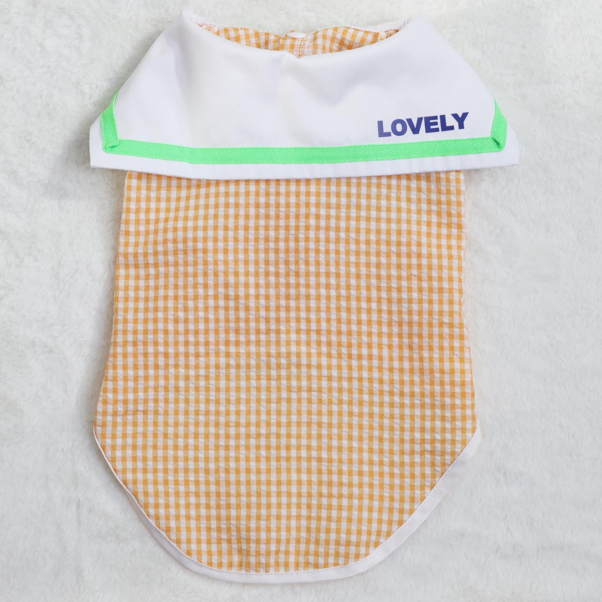 

Одежда для питомцев летняя одежда тонкая новая ученическая матросский воротник милая одежда для маленьких собак жилет производитель XS оранжевый