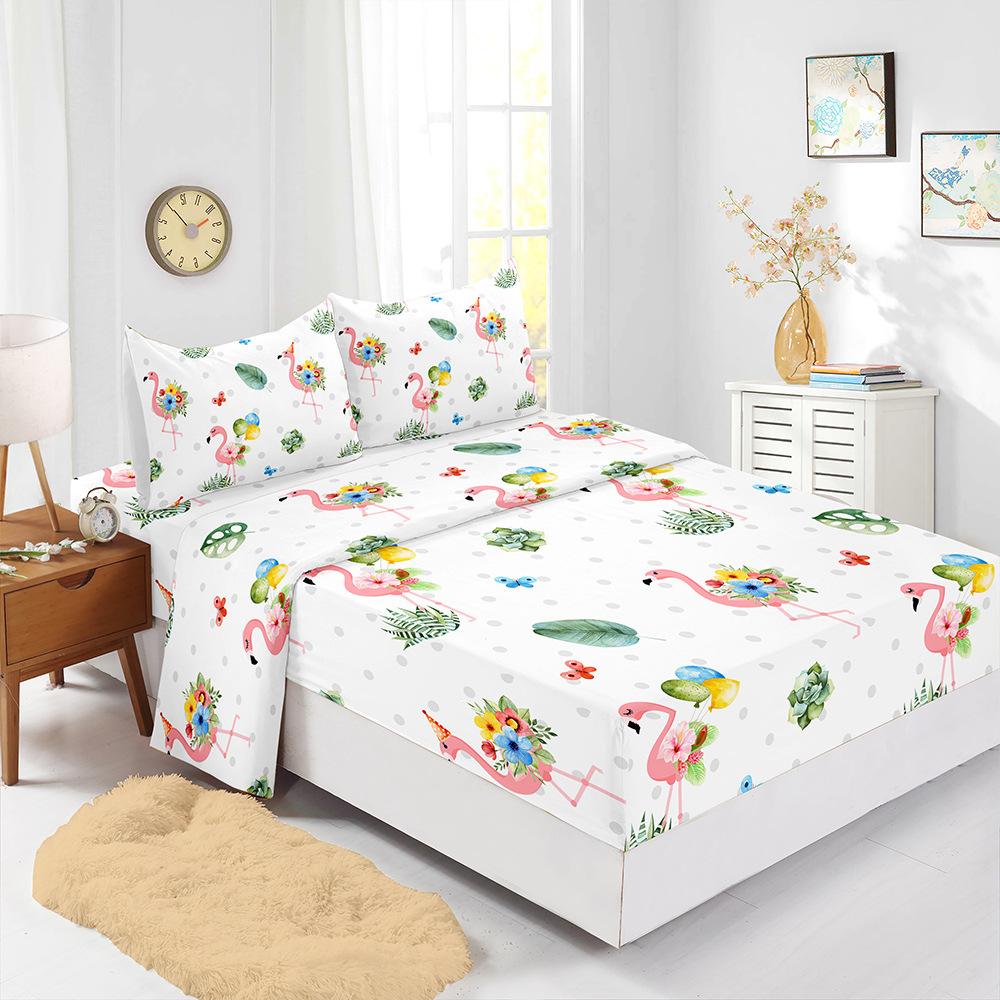 Four-Piece Mattress Set 3D Digital Printing Mattress Protective Cover Animal Cow Mattress