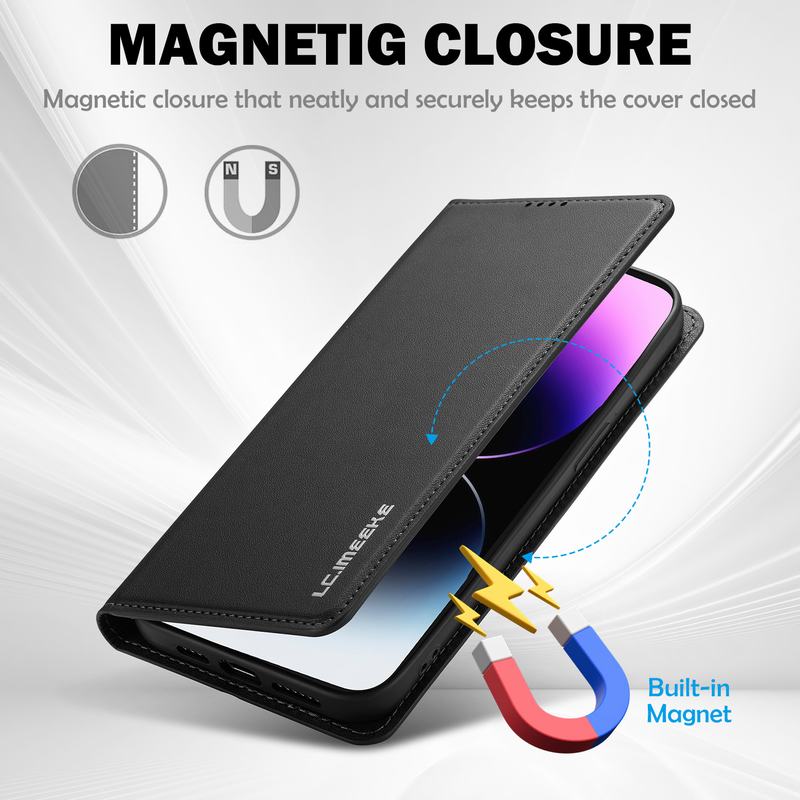 Pouzdro na telefon pro Redmi Note 14 13 12 11 X5 Pro Plus 5G 4G S 11S 12S Pouzdro Peněženka Magnetické flipové kožené pouzdro s držákem na karty