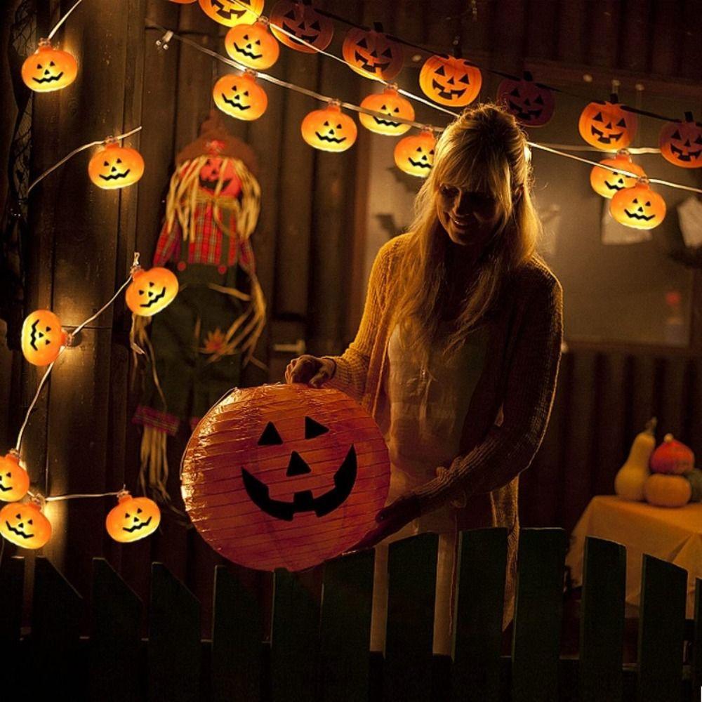 Plastic Pumpkin  LED String Lights Waterproof Pumpkin Crystal Lights  Haunted House