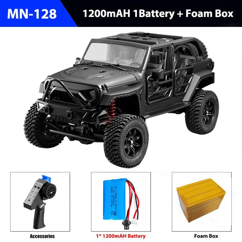 RC Crawler 4x4 Car MN128 2.4G Climbing Buggy Professional with LED Light Full Scale Remote Control Cars Toys for Boys Gift