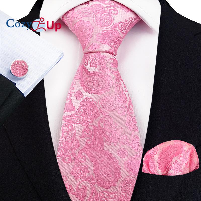 Cozy Up Three-piece Set Paisley Fashion Business Men's Tie Includes Tie Cufflinks Handkerchief