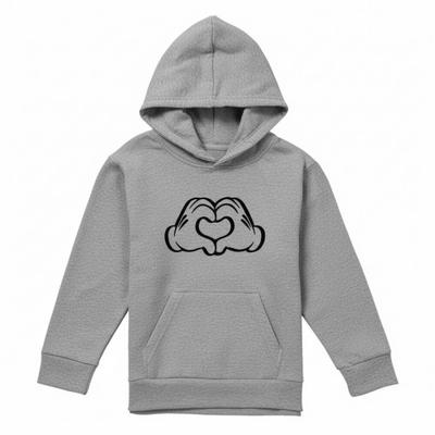Childrens/Kids Mickey Mouse Love Hands Heather Hoodie