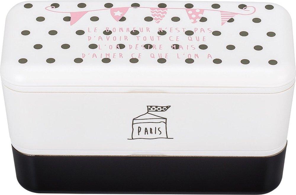 

Masakazu Lunch PARIS Long Rectangular Nest Lunch Two-Tier Box Box, Garland, White, 44-78860-8 белый