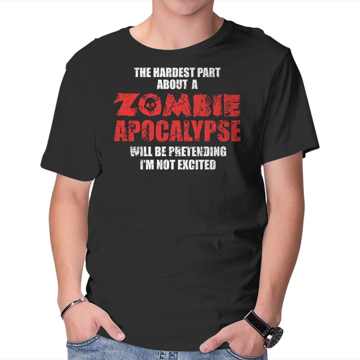 Unisex Crew Neck T-Shirt Zombie Apocalypse Graphic Short Sleeve Casual Tee XXXXL