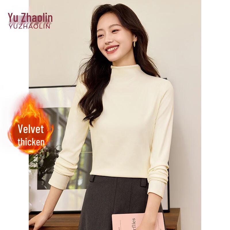Женский утолщенный топ с водолазкой Yuzhaolin из немецкого бархата, термобелье M (90-130 lbs)