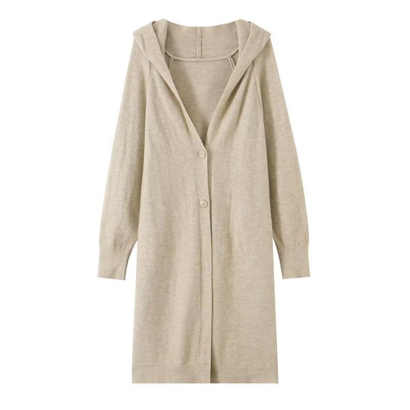 Übergroßer Strick-Kapuzen-Cardigan Langarm Dick Warmer Mantel Damen Herbst Winter 2026 Lockere Passform