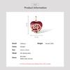Silver Pendant for Women Pure 925 Sterling Silver Red Stones White CZ Romantic Rose Heart Pendant Gifts Fine Jewelry