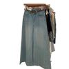 Women's Light Blue Wide Leg Jeans - Plus Size, Pear Shape, Slimming, Spring Season, Hip Covering