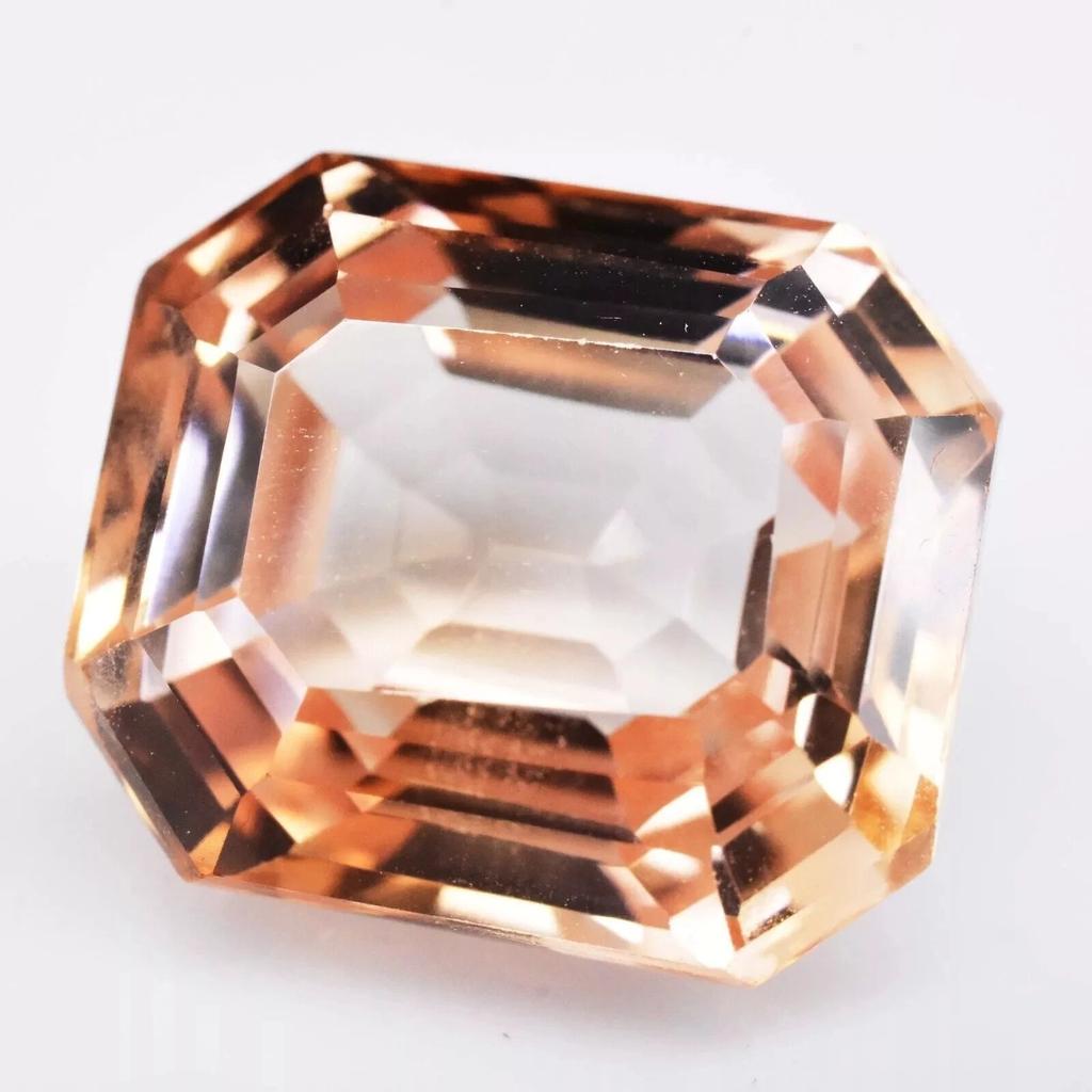 Morganit Glänzend Golden Natürlich 10-11 Karat Asscher Schliff Fabelhafter Zertifizierter Edelstein