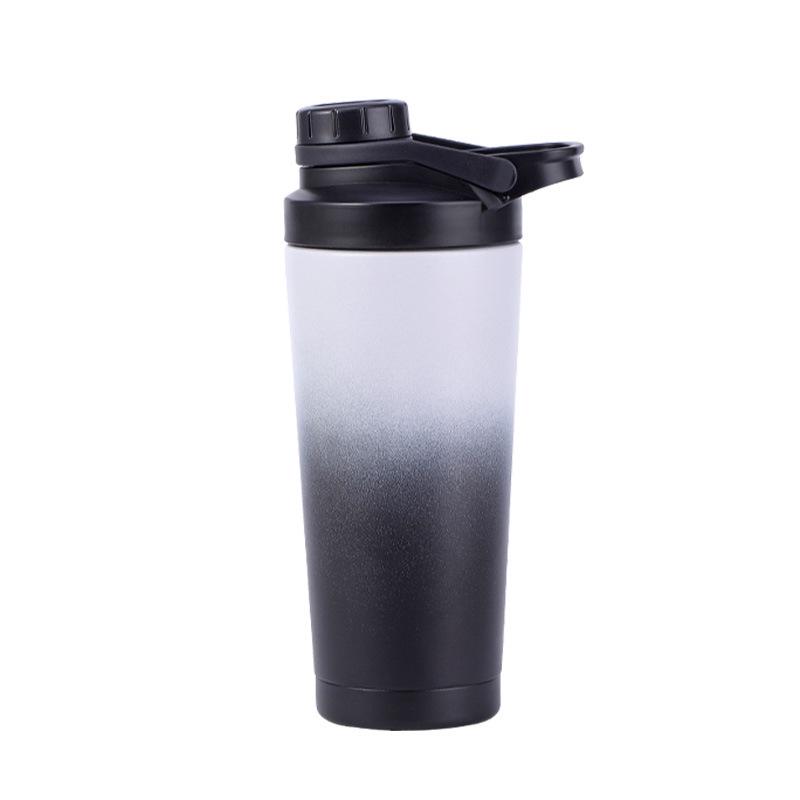 25oz Stainless Steel Double-Wall Insulated Protein Shaker with Snap-On Lid 500ml