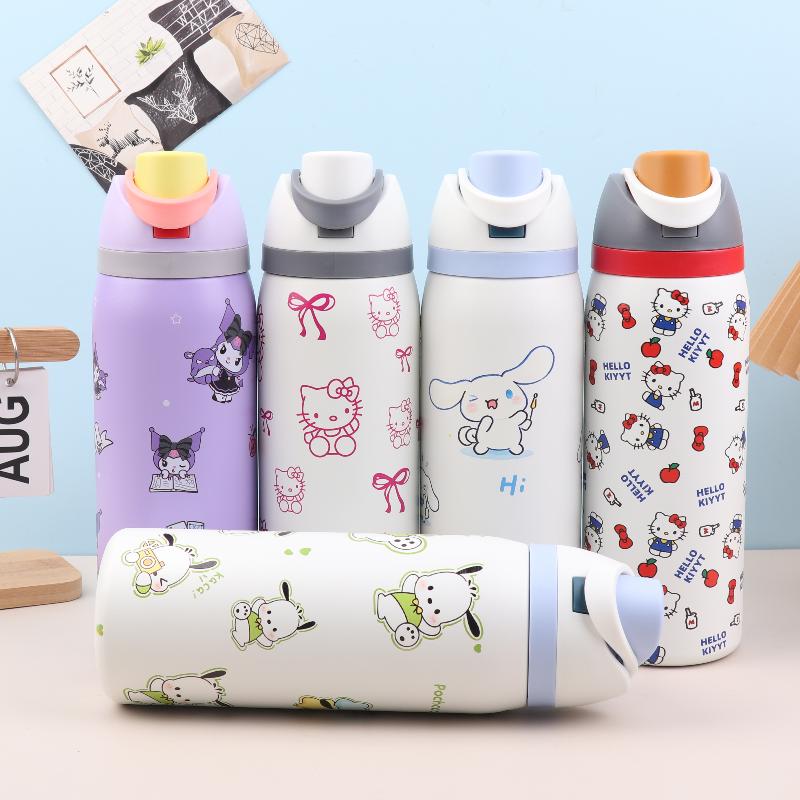 Sanrio Hello Kitty Cartoon 304 Stainless Steel Mymelody Insulated Cup Kuromi Large Capacity Water Cup Outdoor Sports Kettle