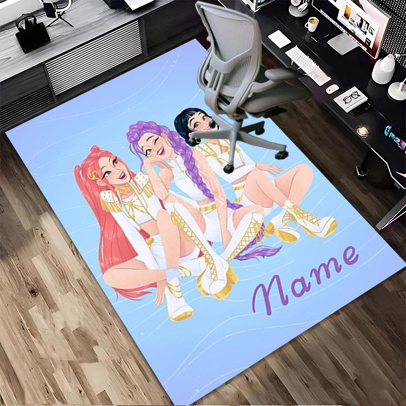 Custom Name Fantasy Heroes Living Room Non-Slip Area Rug Soft Carpet for Bedroom Kids Playroom Sofa Office Home Decor Doormat