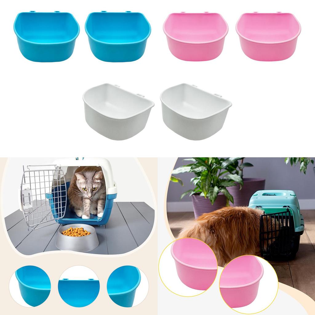 Pet Hanging Food Bowls Removable Adjustable Durable PP Feeding Crate Bowl Multipurpose Feeder for Small Dogs Cats Airline Cage