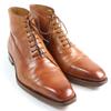 Great Santoni Ankle boots 6466 Inner wing style, straight tip, lace-up Brown leather mens 6.5 Used