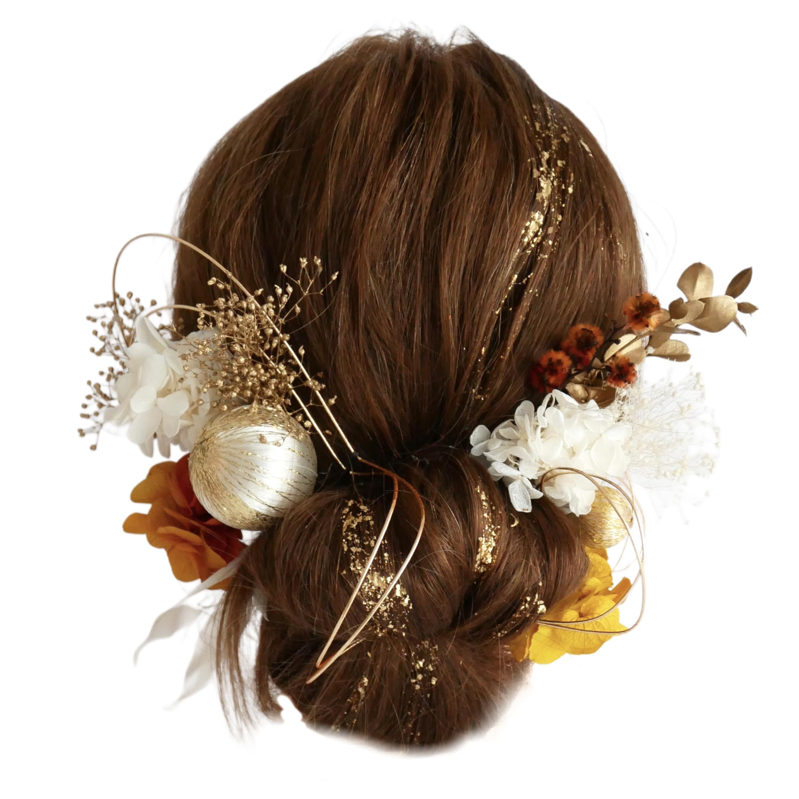 

Preserved Flower Hair Kachimori for and Japanese Clothing [Bria] Ornament, (Orange), Coming-of-Age Ceremonies, Graduations, Weddings, Shichi-Go-San, оранжевый