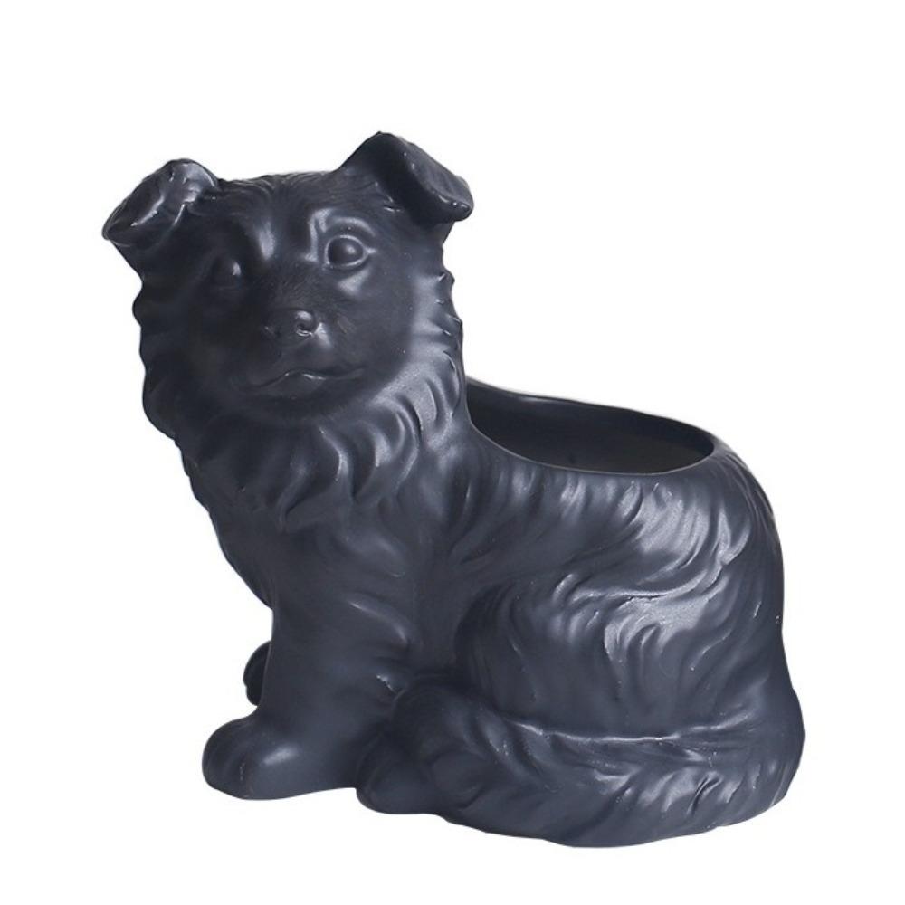 Unique Succulent Pot Cute Animal Planter Modern Ceramic Dog Vase  Garden Art чёрный
