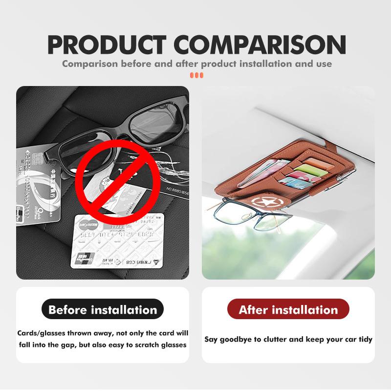 Car Sunvisor Storage Clip Multi-Pocket Card Ticket Clip Organizer Interior Accessories For Jeep JK JL JKU TJ YJ CJ Wrangler AMY1