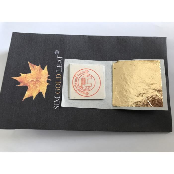 100 Feuilles D'or 24 Carats Dans La Base 100% Authentique, Taille 70 Mm X 70 Mm