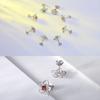 Style Ladies Stud Pair Birthday Girls Unfading Electroplated Ear Earring Silver Shape 1 Gift Flower Copper European